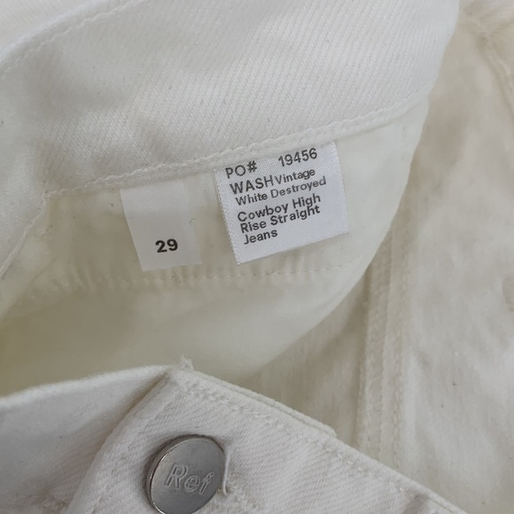 Reformation Jeans Cowboy high rise straight leg white distressing knee new 29 - Picture 6 of 7